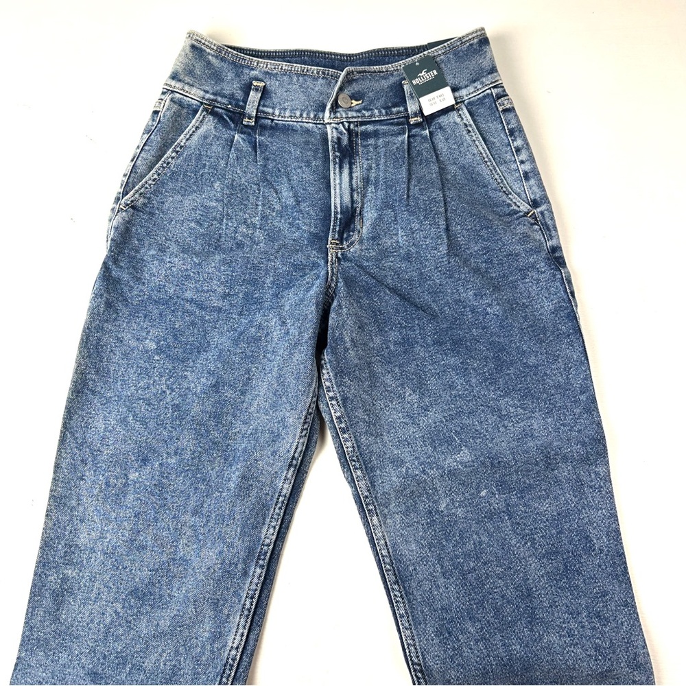 Hollister Mom Jeans Womens 28 X 27 Ultra High-Rise 7R Blue Vintage Stretch New - Picture 2 of 8